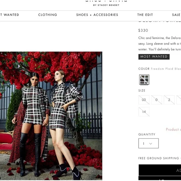 Alice + Olivia Delora Plaid Fitted Black White Multi Mini Dress - Picture 4 of 17